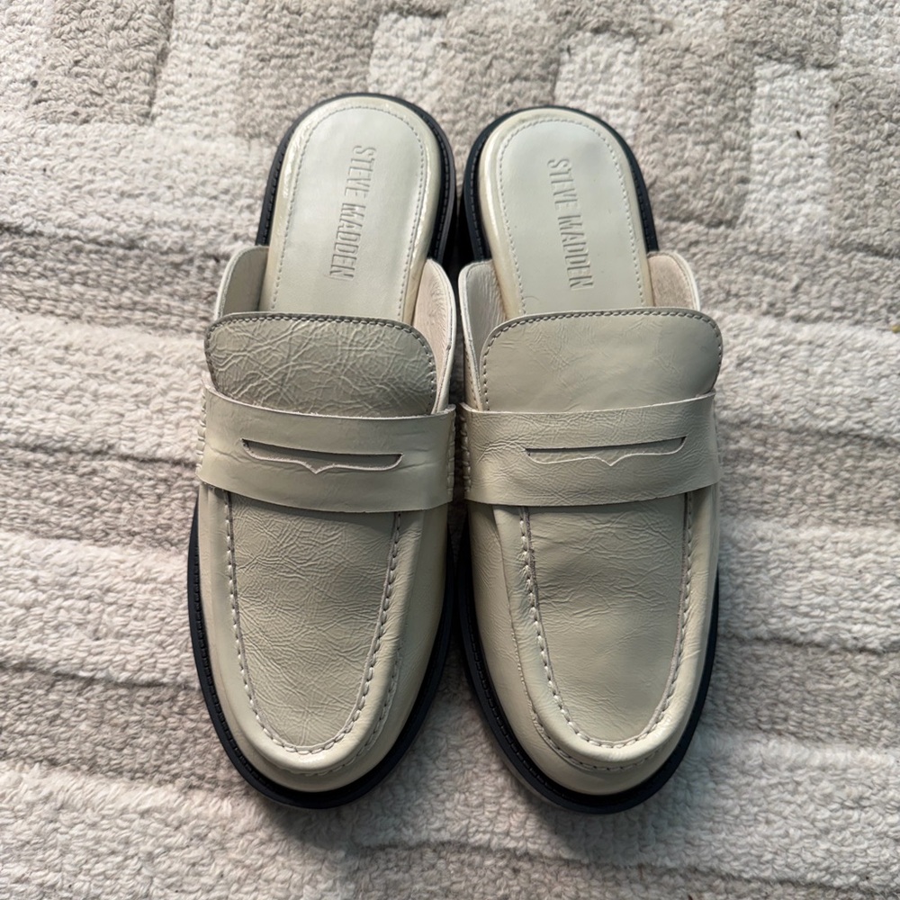 Steve Madden Mulberry Bone Leather Slip-On Loafers